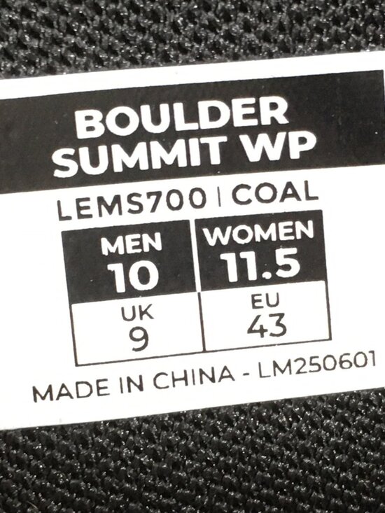 Lems Boulder Summit WP Lace Up Hiking Trail Boots Mens Size 10 Black Waterproof main image 8
